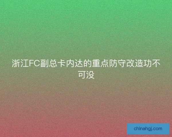 浙江FC副总卡内达的重点防守改造功不可没 浙江FC副总卡内达的重点防守改造功不可没